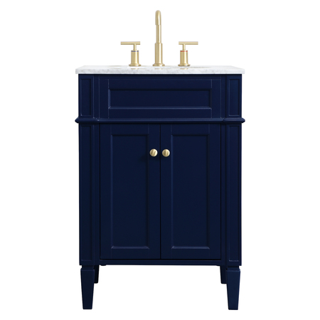 ELEGANT DECOR 24 Inch Single Bathroom Vanity In Blue VF12524BL